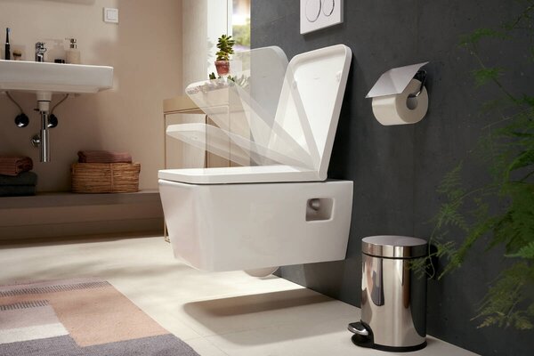 Capac vas WC suspendat Hansgrohe, ELUPURA ORIGINAL Q, soft close, quick release, alb