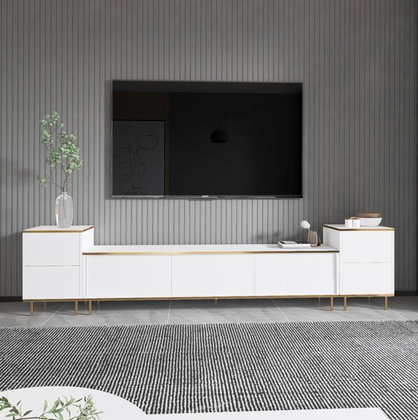 Masă TV/Dulap Iris (alb + auriu) . 1095703