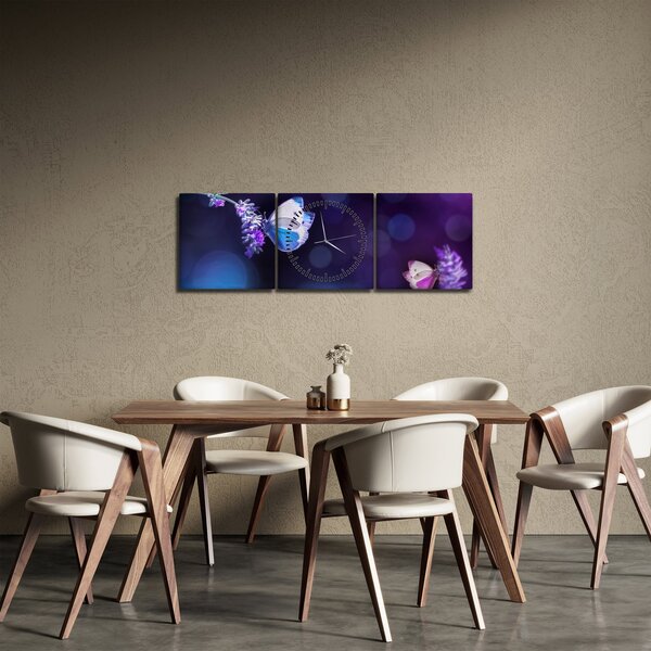 Tablou - Flutute în lavandă (cu ceas) (90x30 cm)