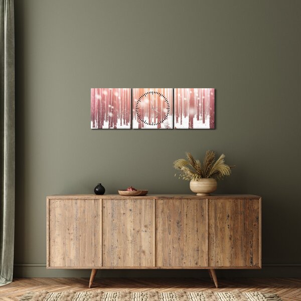 Tablou - Zebra în pădurea înzăpezită (cu ceas) (90x30 cm)