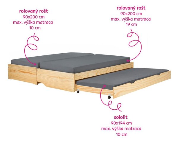 Pat cu paturi extensibile Flapi (pin) . 1063844