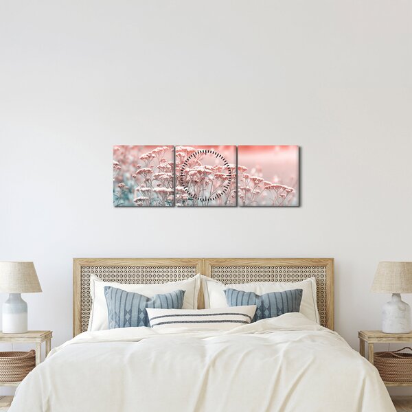 Tablou - Flori de câmp (cu ceas) (90x30 cm)