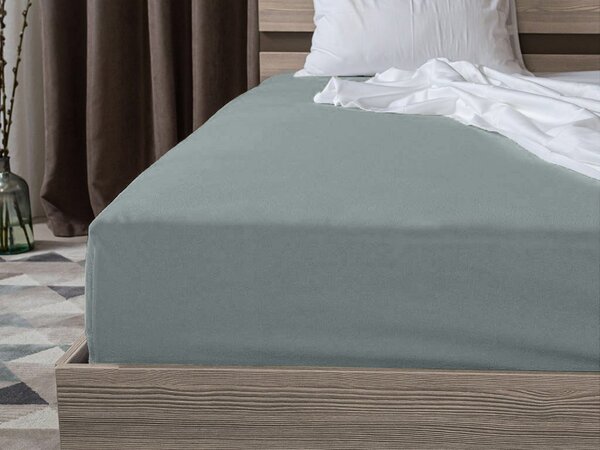 Cearsaf Jersey cu elastic 90x200 cm verde-albastru