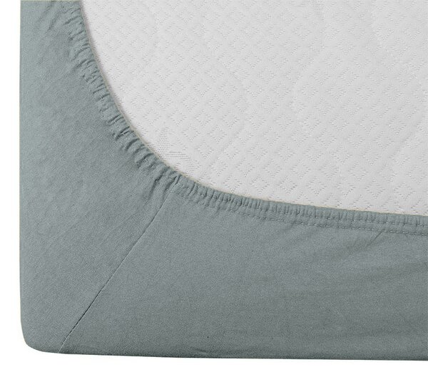 Cearsaf Jersey cu elastic 90x200 cm verde-albastru
