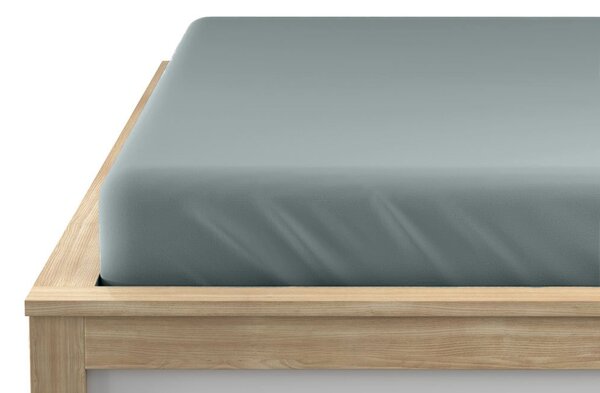 Cearsaf Jersey cu elastic 90x200 cm verde-albastru