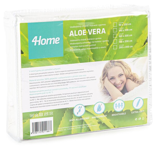 Protecție saltea 4Home Aloe Vera impermeabilă cu elastic, 180 x 200 cm