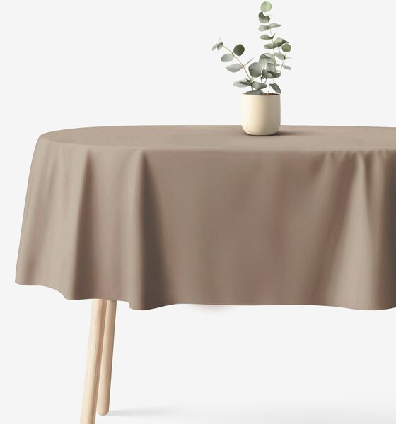 Goldea față de masă 100% bumbac - maro cafea - ovală 140 x 180 cm