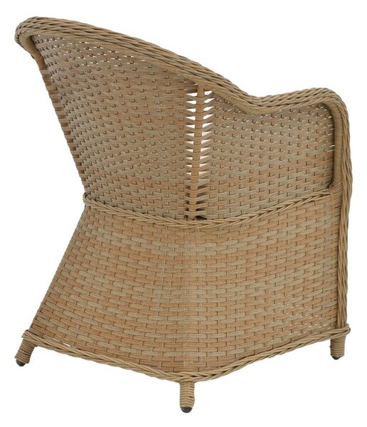 Fotoliu de exterior, Model Hadrian, culoare maro, rattan si textil, 70x57x85 cm
