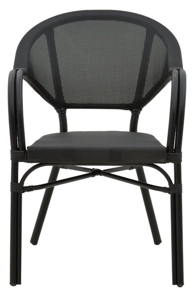 Fotoliu de exterior, Model Elyza, culoare negru, aluminiu si textil, 57x62x84 cm