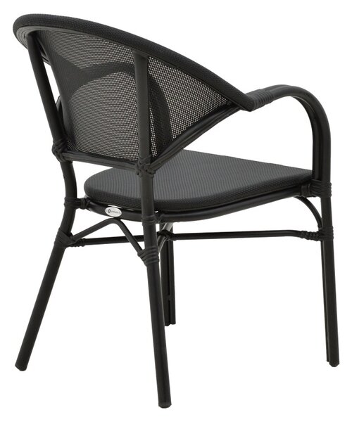Fotoliu de exterior, Model Elyza, culoare negru, aluminiu si textil, 57x62x84 cm