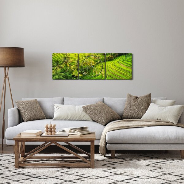Tablou - Terase de orez (cu ceas) (90x30 cm)