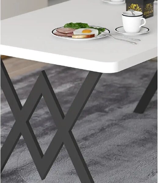 Masa bucatarie texturata, alb, 120x80x75 cm, A0101