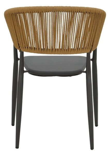 Fotoliu de exterior, Model Raven, culoare natural si antracit, rattan si textil, 57x62x78 cm
