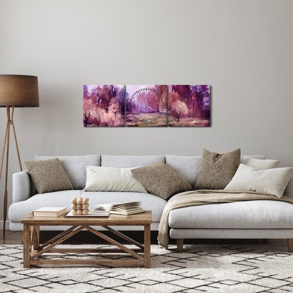 Tablou - Peisaj de toamnă - pictură (cu ceas) (90x30 cm)