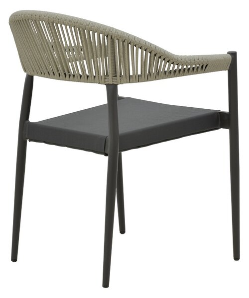 Fotoliu de exterior, Model Elation, culoare antracit, aluminiu si poliratan, 56x62x77 cm