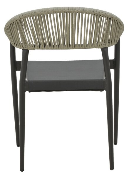 Fotoliu de exterior, Model Elation, culoare antracit, aluminiu si poliratan, 56x62x77 cm