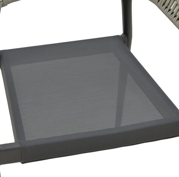 Fotoliu de exterior, Model Elation, culoare antracit, aluminiu si poliratan, 56x62x77 cm