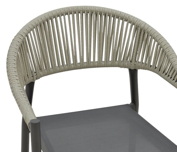 Fotoliu de exterior, Model Elation, culoare antracit, aluminiu si poliratan, 56x62x77 cm