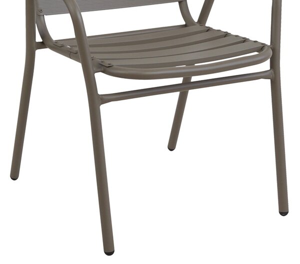 Scaun de exterior, Model Sussie, culoare sampanie, metal si aluminiu, 45x62x76 cm