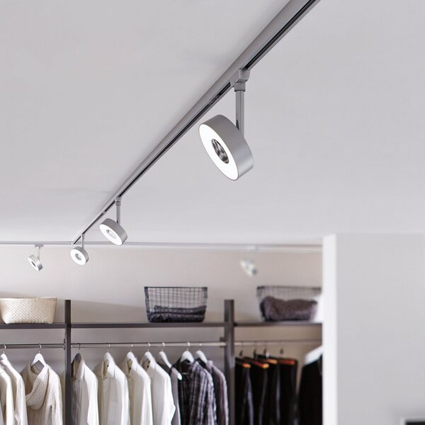 Paulmann URail Circle spot dim 3 trepte 4000K crom, reglabil, Gri, Camera de zi / sufragerie, Metal, Modern