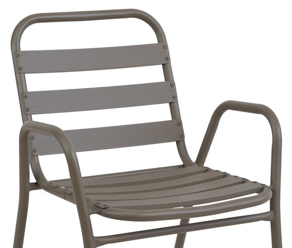 Scaun de exterior, Model Sussie, culoare sampanie, metal si aluminiu, 45x62x76 cm