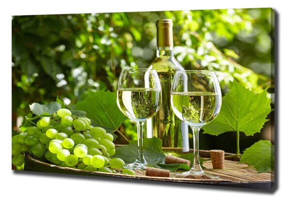 Tablouri tipărite pe pânză Vin alb și fructe
