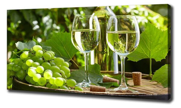 Tablouri tipărite pe pânză Vin alb și fructe