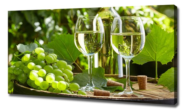 Tablouri tipărite pe pânză Vin alb și fructe