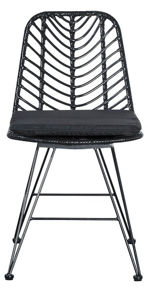 Scaun de exterior , Model Naoki, culoare negru, metal, 44x58x82 cm