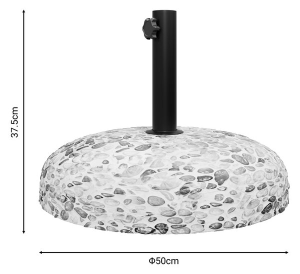 Baza pentru umbrela, Model Cobble, ciment, D50 cm