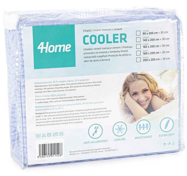Protecție saltea 4Home Cooler impermeabilă cu efect de răcire, cu bordură, 90 x 200 cm