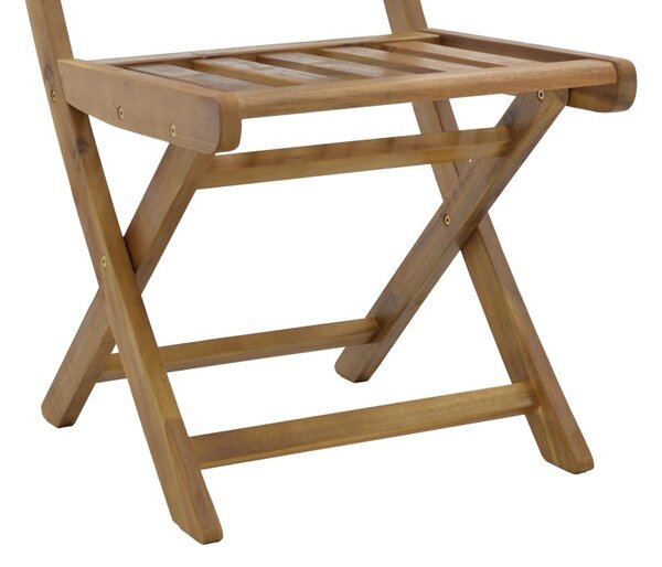 Scaun de exterior, Model Elijie, culoare natural, lemn masiv de salcam, 45x62x90 cm