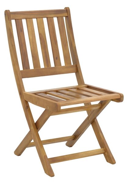 Scaun de exterior, Model Elijie, culoare natural, lemn masiv de salcam, 45x62x90 cm