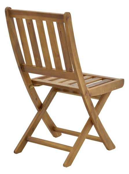 Scaun de exterior, Model Elijie, culoare natural, lemn masiv de salcam, 45x62x90 cm