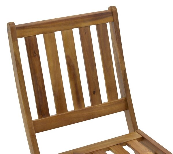 Scaun de exterior, Model Elijie, culoare natural, lemn masiv de salcam, 45x62x90 cm