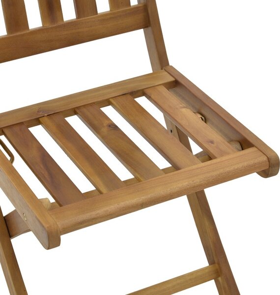 Scaun de exterior, Model Elijie, culoare natural, lemn masiv de salcam, 45x62x90 cm