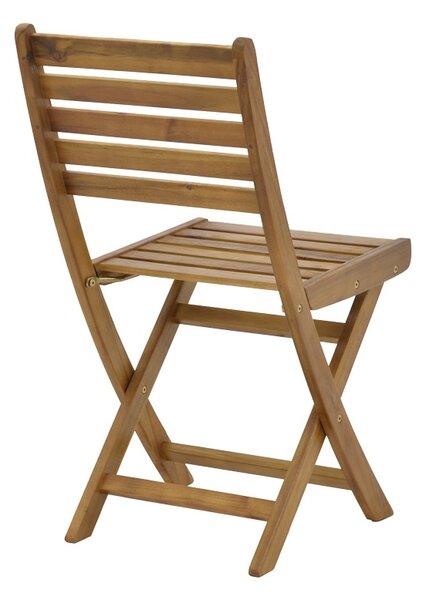 Scaun de exterior, Model Fatel, culoare natural, lemn masiv de salcam, 40x53x82 cm