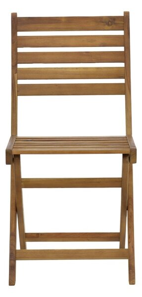 Scaun de exterior, Model Fatel, culoare natural, lemn masiv de salcam, 40x53x82 cm