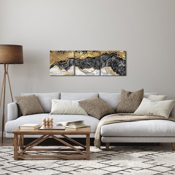 Tablou - Marmură (cu ceas) (90x30 cm)