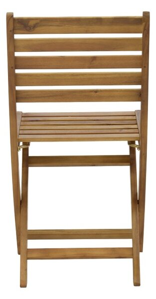 Scaun de exterior, Model Fatel, culoare natural, lemn masiv de salcam, 40x53x82 cm