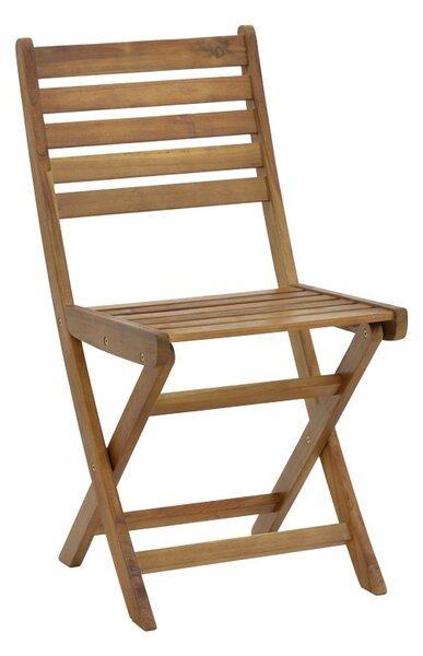 Scaun de exterior, Model Fatel, culoare natural, lemn masiv de salcam, 40x53x82 cm