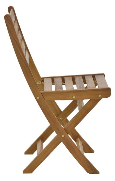 Scaun de exterior, Model Fatel, culoare natural, lemn masiv de salcam, 40x53x82 cm