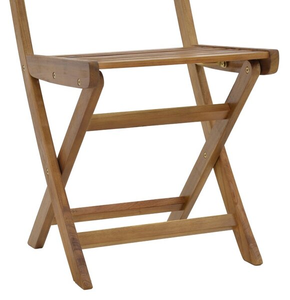 Scaun de exterior, Model Fatel, culoare natural, lemn masiv de salcam, 40x53x82 cm