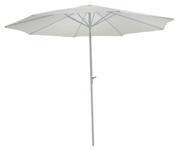 Umbrela de gradina, Model Frow, culoare alb si bej, aluminiu si textil, D300 cm