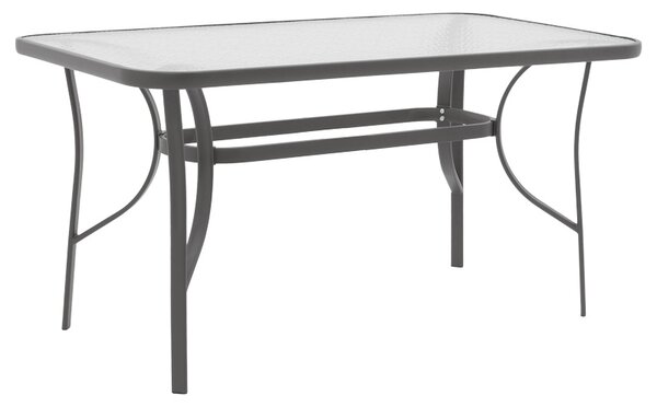 Masă grădină, Pako World, model Ensure, Metal si Sticla Securizata, Antracit, 120 x 70 x 70 cm