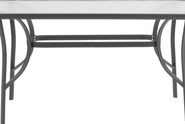 Masă grădină, Pako World, model Ensure, Metal si Sticla Securizata, Antracit, 120 x 70 x 70 cm