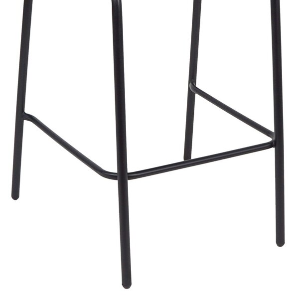 Scaun de bar pentru exterior, Model Sussie, culoare negru, metal si aluminiu, 58x58x111 cm