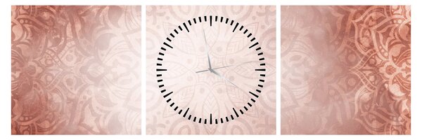 Tablou - Mandala roz (cu ceas) (90x30 cm)