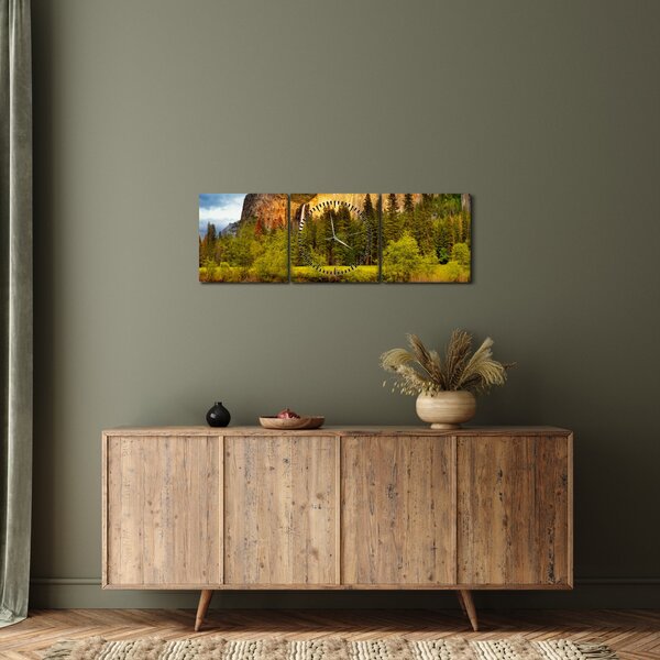 Tablou - Stânci lăngă lac (cu ceas) (90x30 cm)
