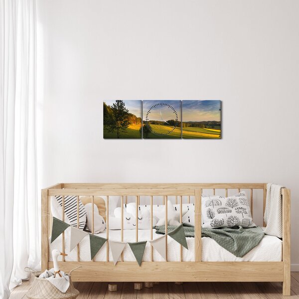 Tablou - Lunca de munte (cu ceas) (90x30 cm)